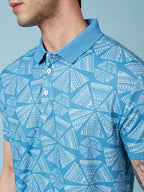 Men's Printed Polo Neck Half Sleeves T-shirt