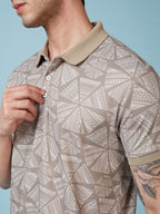 Men's Printed Polo Neck Half Sleeves T-shirts