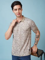 Men's Printed Polo Neck Half Sleeves T-shirts