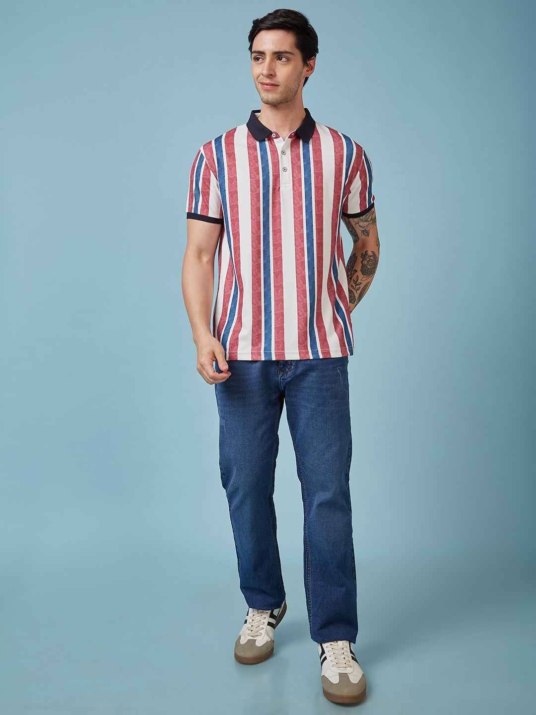 Men's Printed Polo Neck Half Sleeves T-shirts