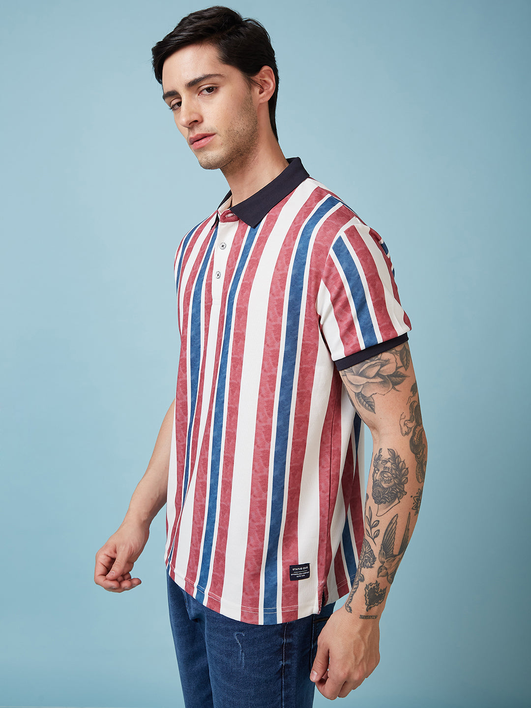 Men's Printed Polo Neck Half Sleeves T-shirts