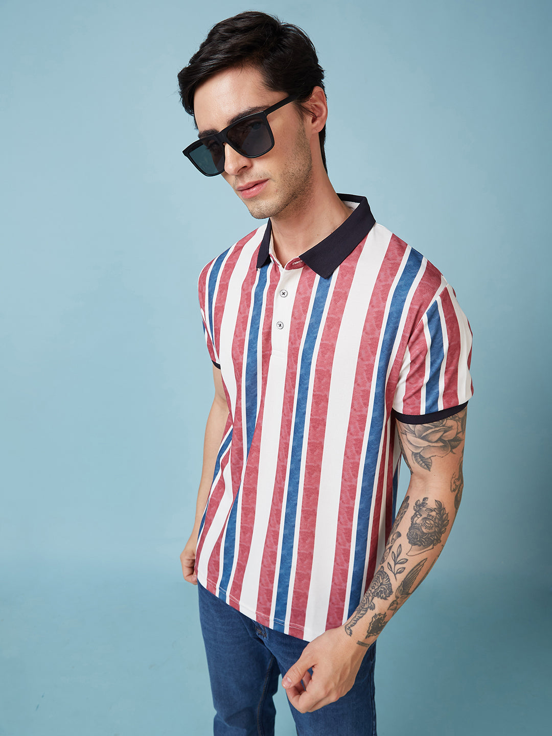 Men's Printed Polo Neck Half Sleeves T-shirts