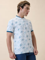 Status Quo Men's Printed Henley Neck Half Sleeves Regular Fit T-shirt