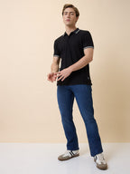 Status Quo Men's Solid Polo Collar Half Sleeves Regular Fit T-shirt