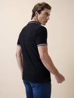 Status Quo Men's Solid Polo Collar Half Sleeves Regular Fit T-shirt