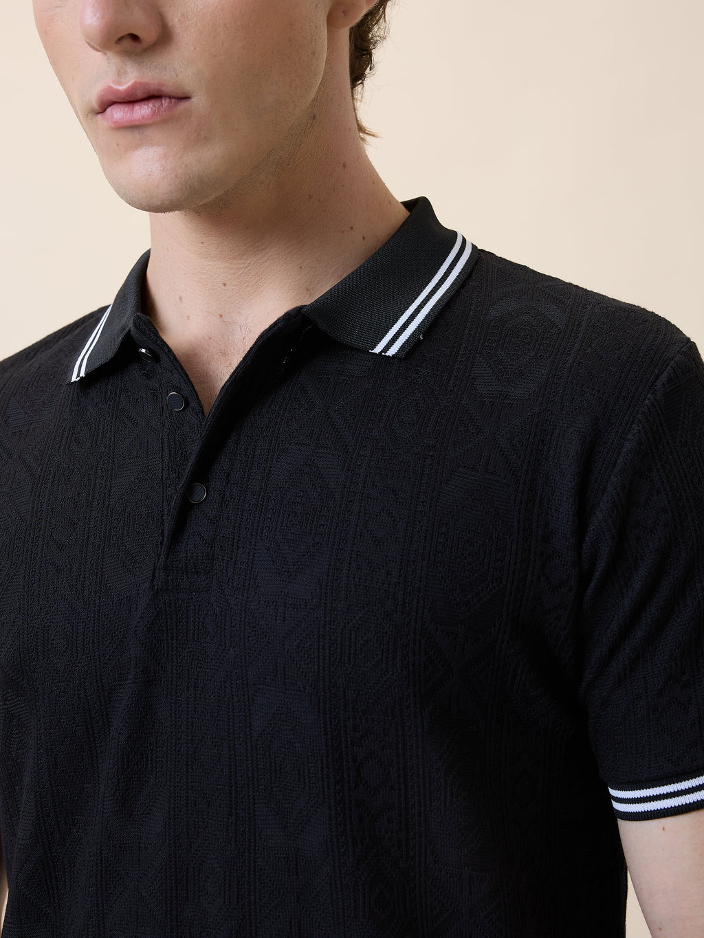 Status Quo Men's Solid Polo Collar Half Sleeves Regular Fit T-shirt