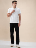 Off White Tribal Textured Polo