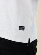 Off White Tribal Textured Polo