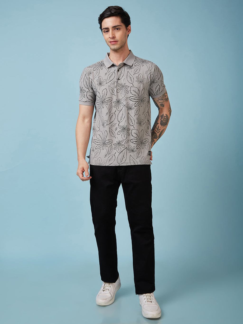 Men's Printed Polo Neck Half Sleeves T-shirt