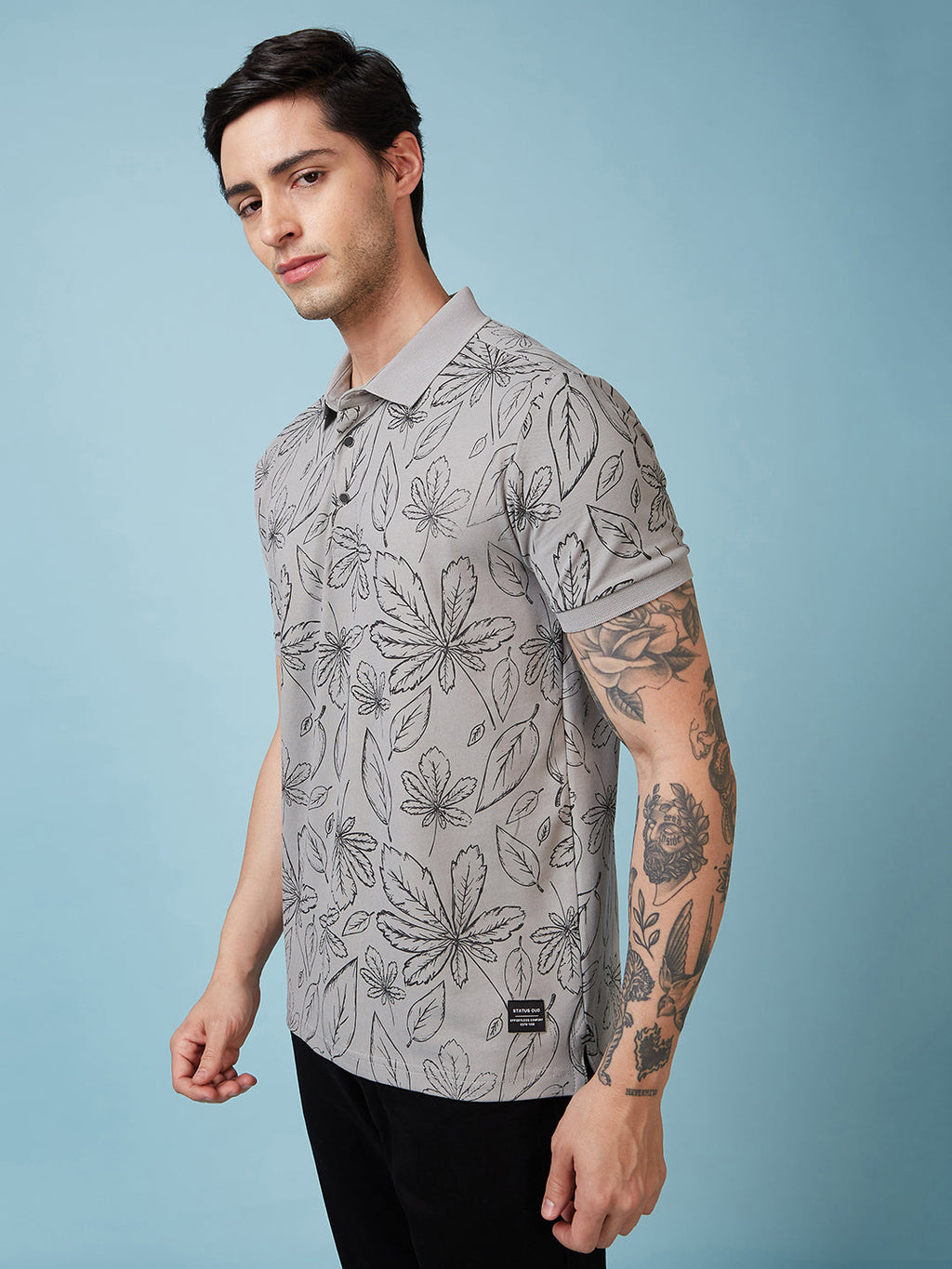 Men's Printed Polo Neck Half Sleeves T-shirt