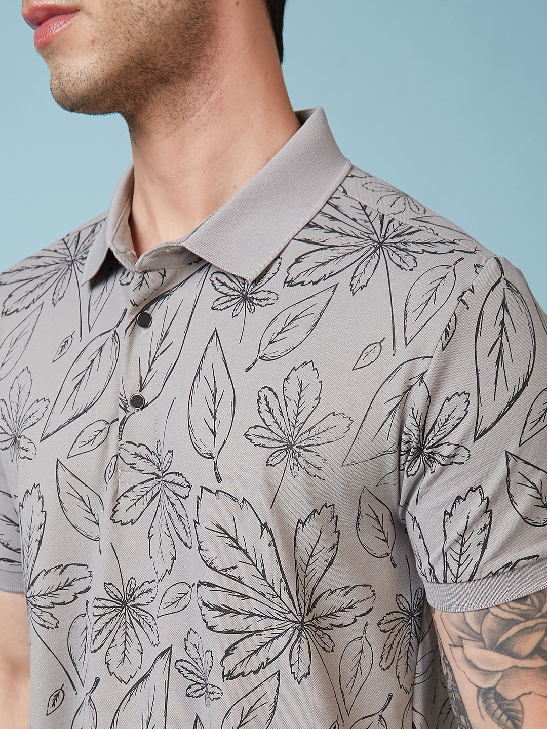 Men's Printed Polo Neck Half Sleeves T-shirt