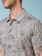 Men's Printed Polo Neck Half Sleeves T-shirt