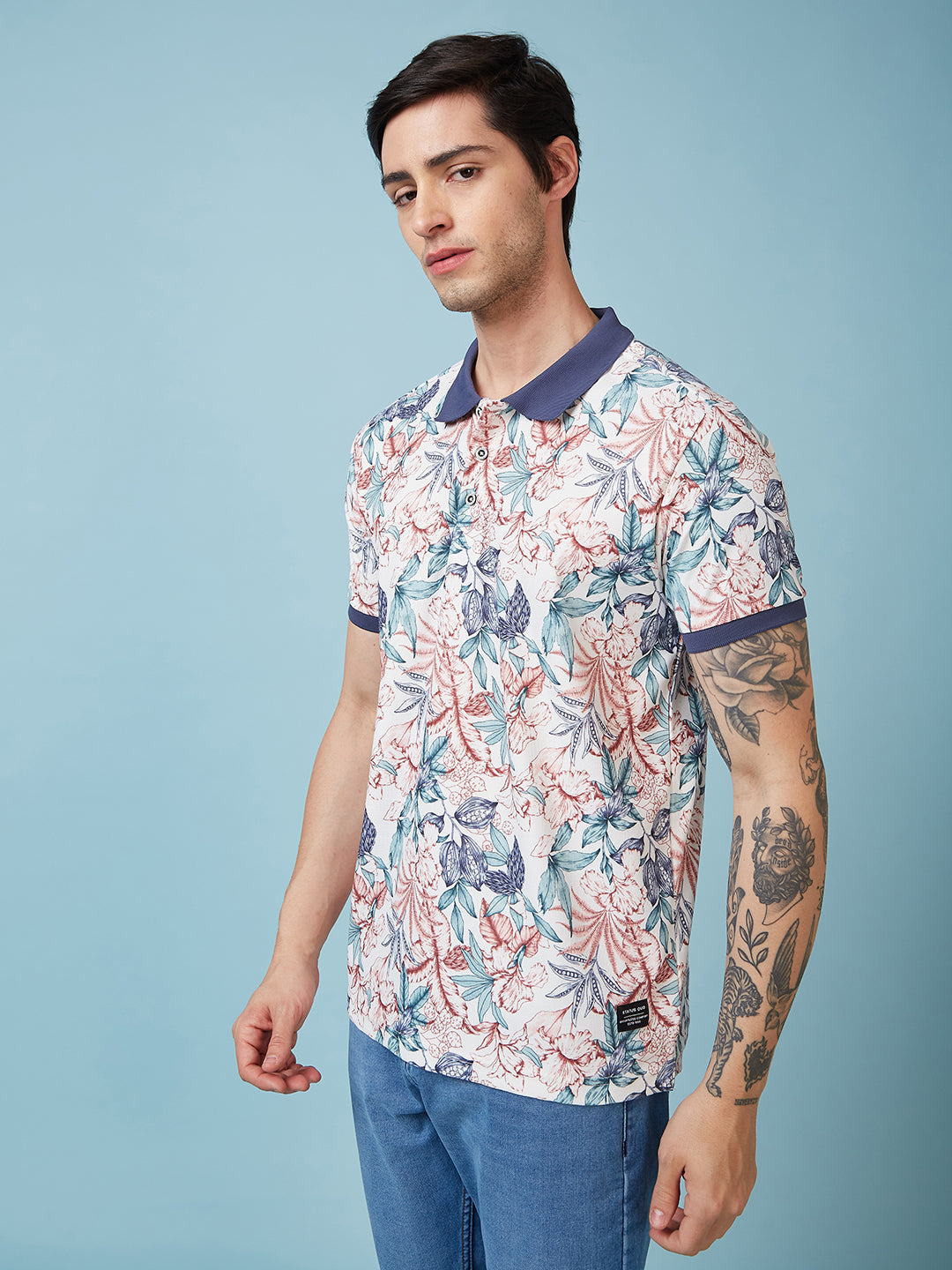 Men's Printed Cuban Collar Half Sleeves T-shirts Secondary image