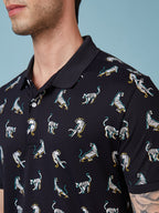 Men's Printed Polo Neck Half Sleeves T-shirt