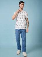 Men's Printed Polo Neck Half Sleeves T-shirts