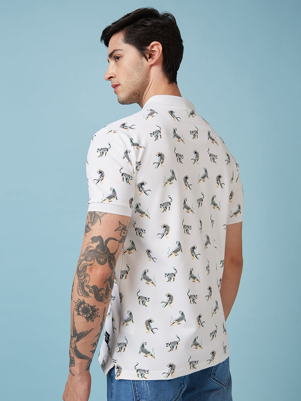 Men's Printed Polo Neck Half Sleeves T-shirts