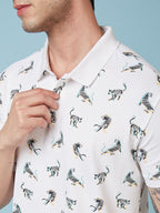 Men's Printed Polo Neck Half Sleeves T-shirts