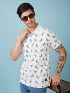 Men's Printed Polo Neck Half Sleeves T-shirts