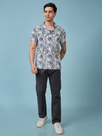 Men's Printed Cuban Collar Half Sleeves T-shirts