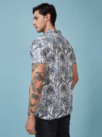 Men's Printed Cuban Collar Half Sleeves T-shirts