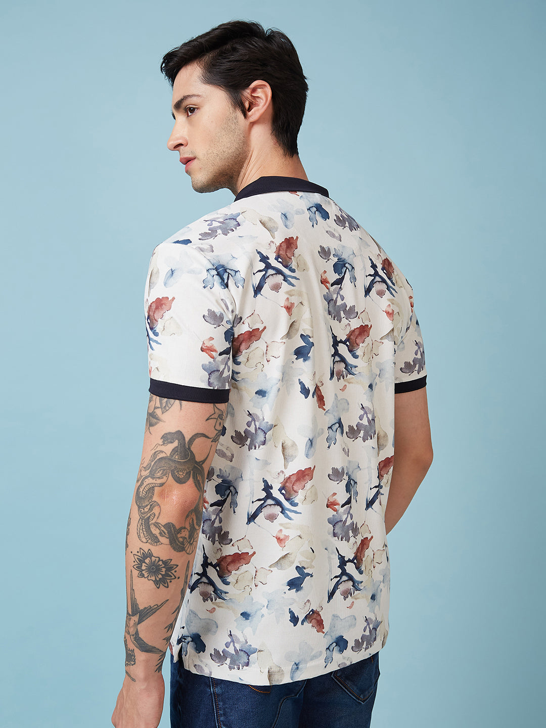 Men's Printed Polo Neck Half Sleeves T-shirts