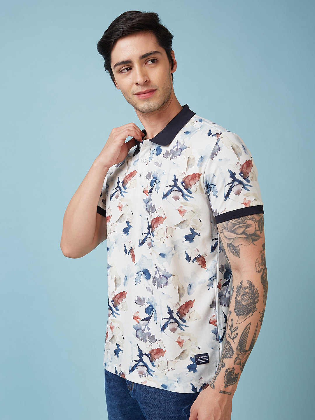 Men's Printed Polo Neck Half Sleeves T-shirts