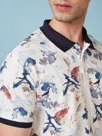 Men's Printed Polo Neck Half Sleeves T-shirts