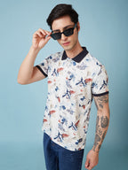 Men's Printed Polo Neck Half Sleeves T-shirts