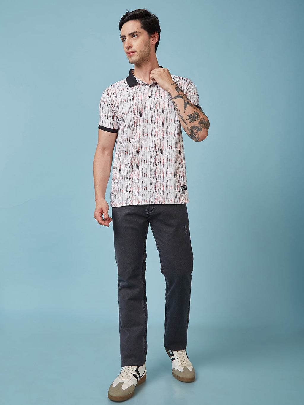 Men's Printed Polo Neck Half Sleeves T-shirts
