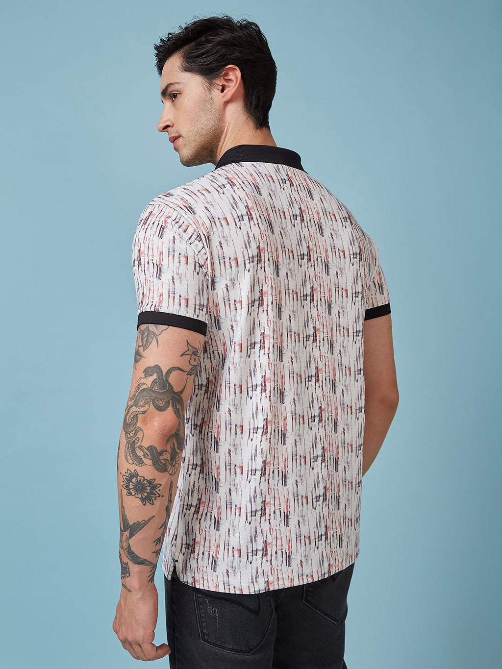 Men's Printed Polo Neck Half Sleeves T-shirts