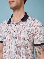 Men's Printed Polo Neck Half Sleeves T-shirts