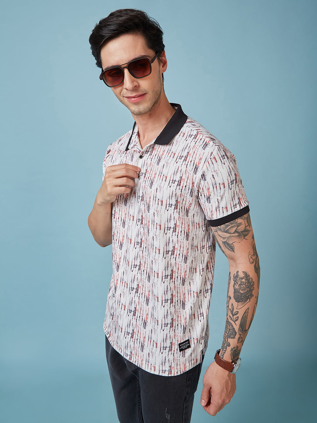 Men's Printed Polo Neck Half Sleeves T-shirts