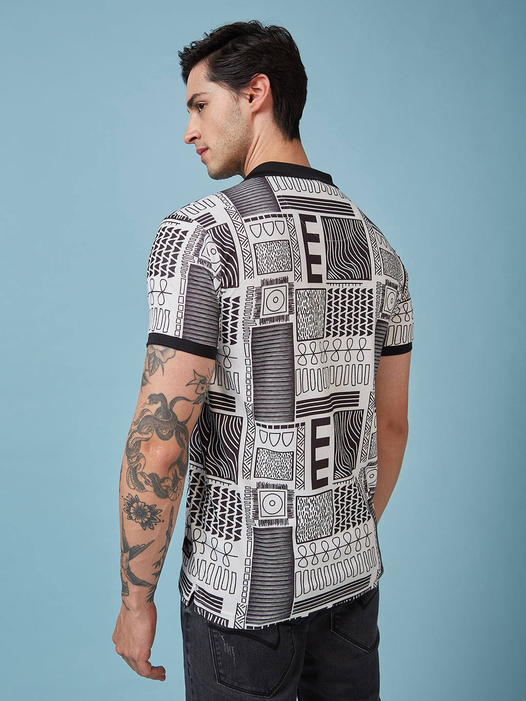 Men's Printed Polo Neck Half Sleeves T-shirts