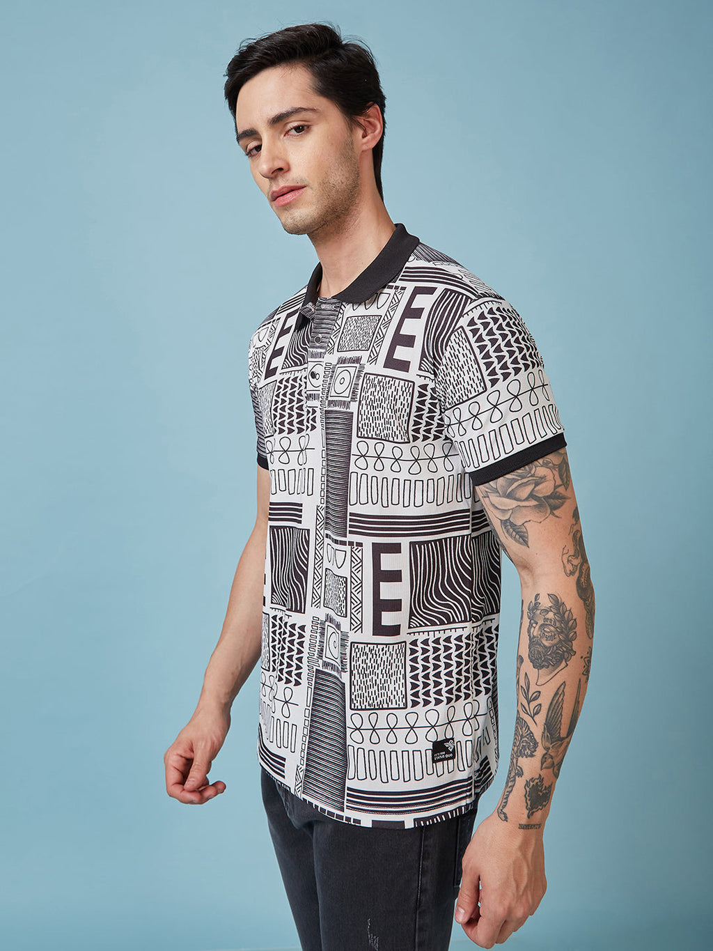 Men's Printed Polo Neck Half Sleeves T-shirts