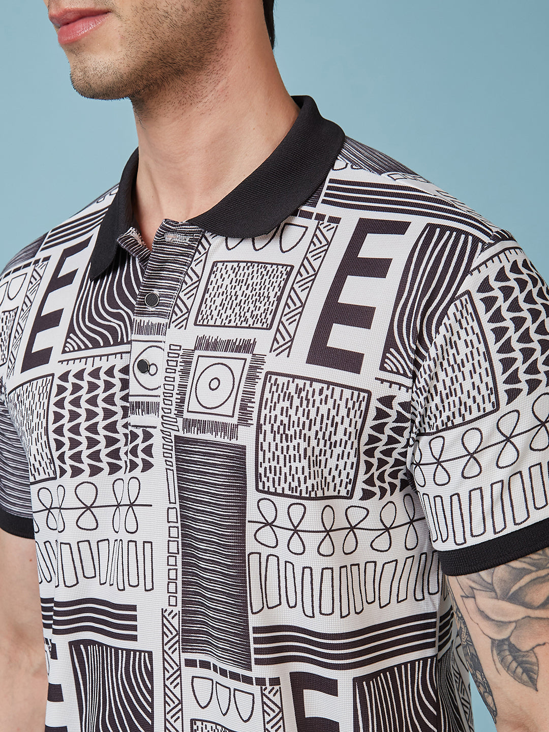 Men's Printed Polo Neck Half Sleeves T-shirts