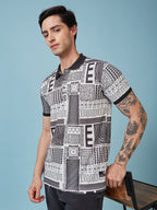 Men's Printed Polo Neck Half Sleeves T-shirts