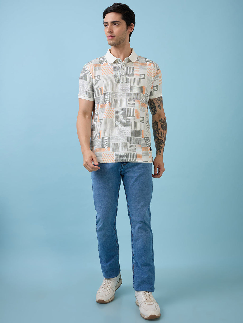 Men's Printed Polo Neck Half Sleeves T-shirts