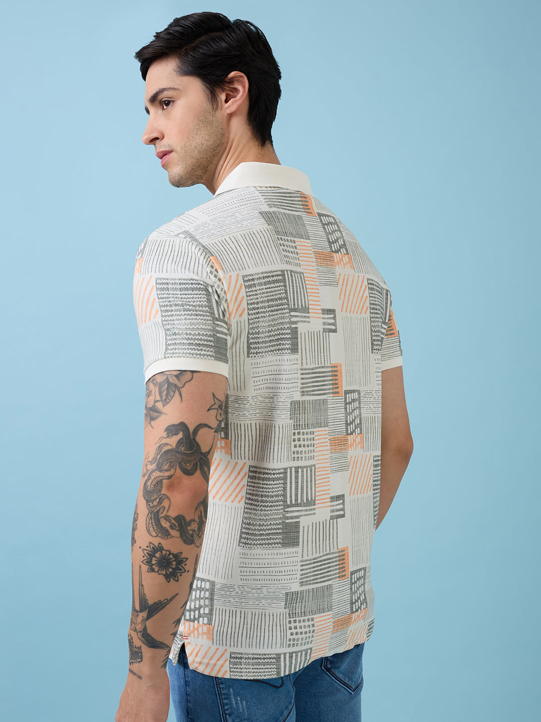 Men's Printed Polo Neck Half Sleeves T-shirts