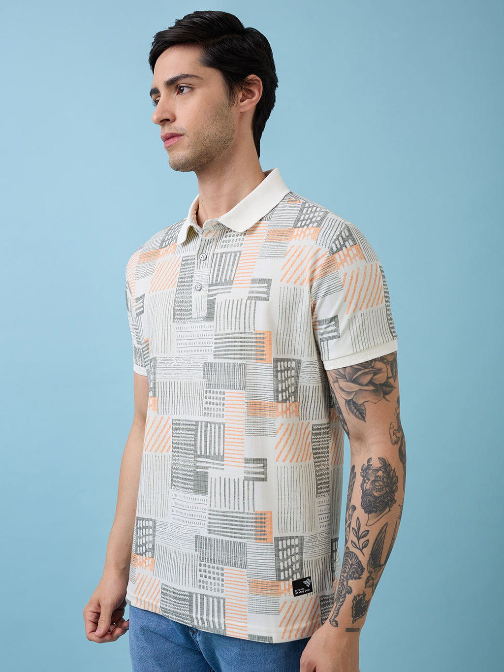 Men's Printed Polo Neck Half Sleeves T-shirts