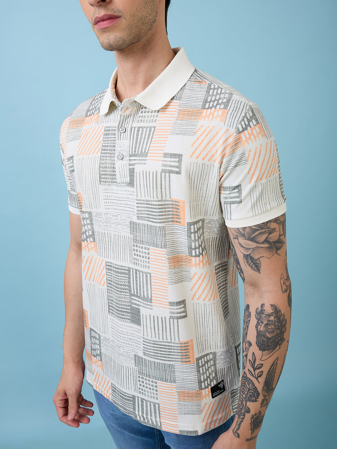 Men's Printed Polo Neck Half Sleeves T-shirts