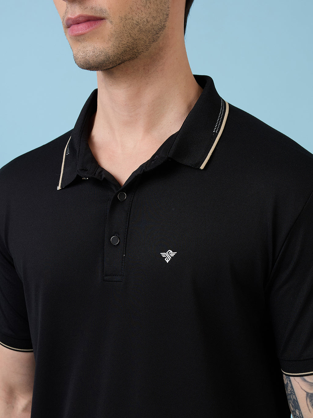 Men's Solid Polo Neck Half Sleeves T-shirt