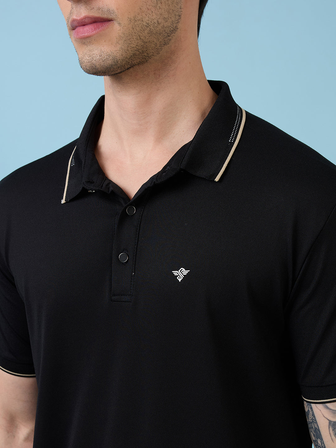 Men's Solid Polo Neck Half Sleeves T-shirt