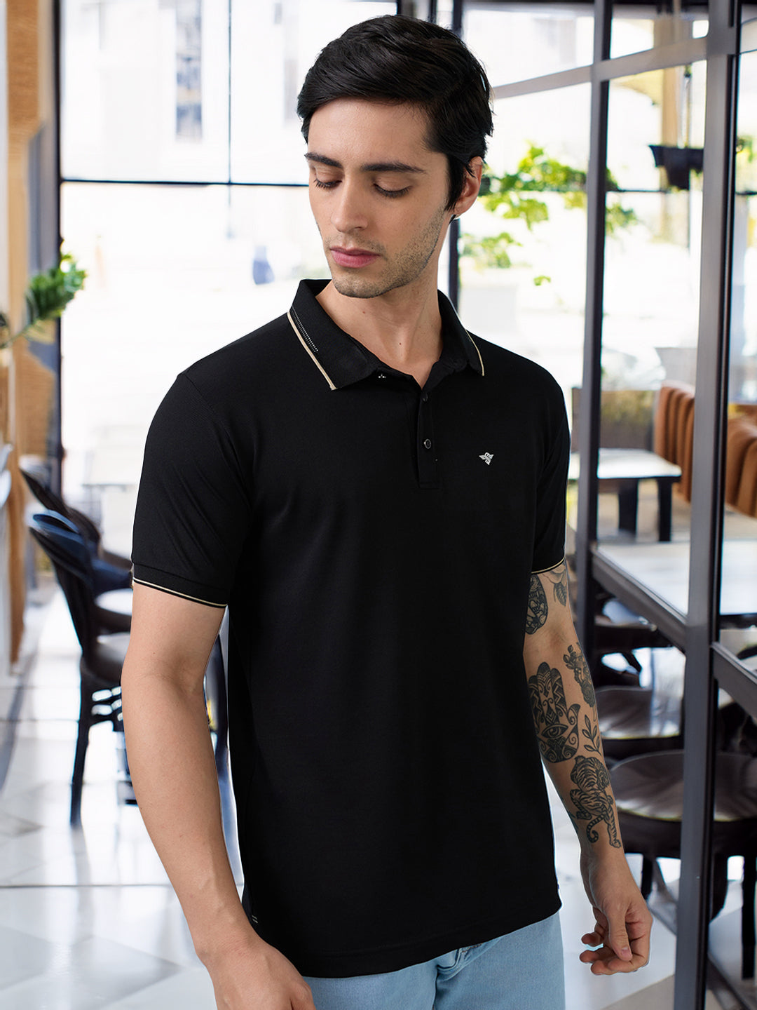 Men's Solid Polo Neck Half Sleeves T-shirts