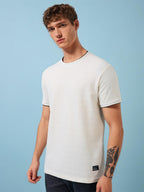 Mens All-Over New Basics Solid Half Sleeves Regular Fit Tshirt