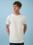 Mens All-Over New Basics Solid Half Sleeves Regular Fit Tshirt