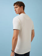 Mens All-Over New Basics Solid Half Sleeves Regular Fit Tshirt