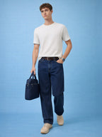 Mens All-Over New Basics Solid Half Sleeves Regular Fit Tshirt