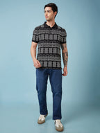 Men's Printed Polo Neck Half Sleeves T-shirts