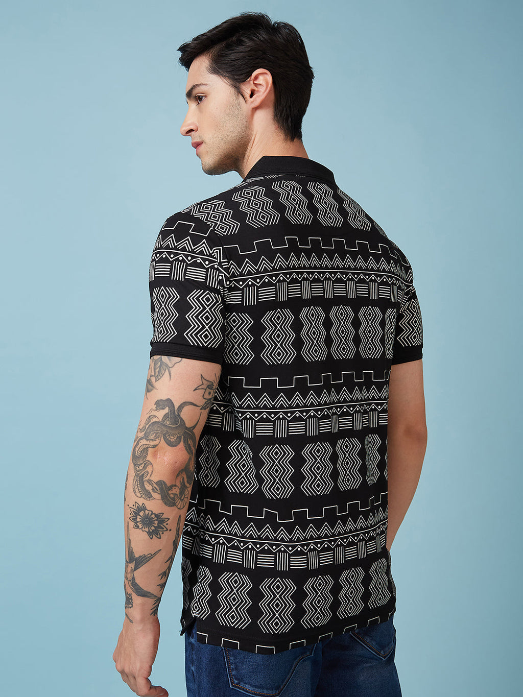 Men's Printed Polo Neck Half Sleeves T-shirts