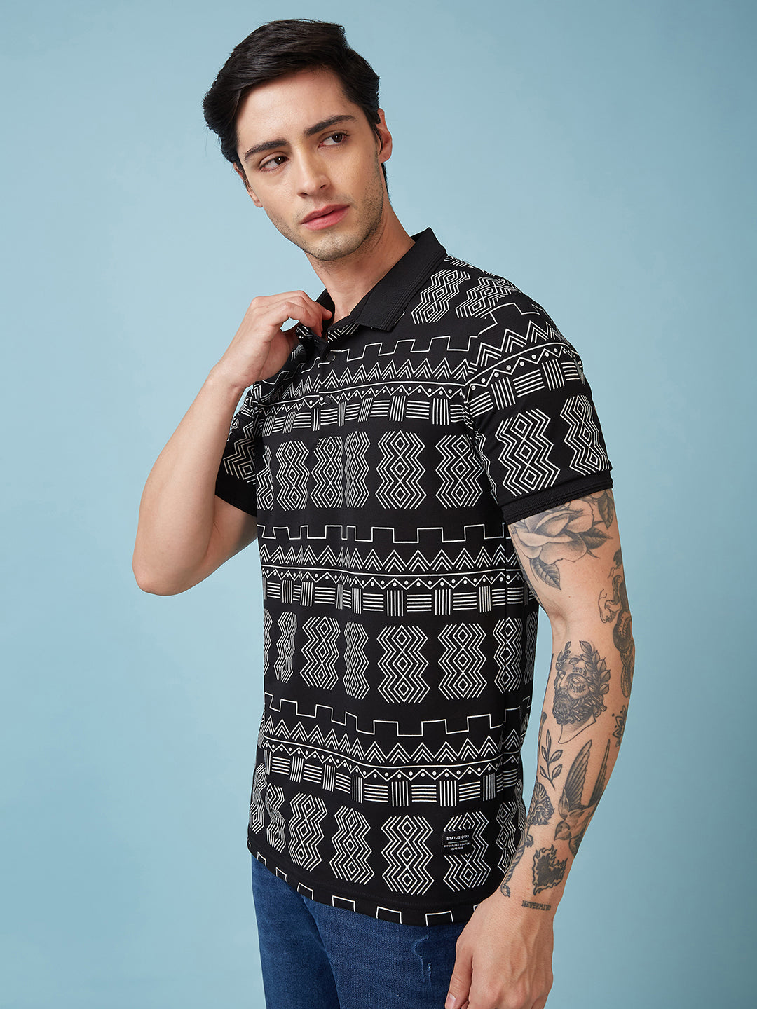 Men's Printed Polo Neck Half Sleeves T-shirts Secondary image